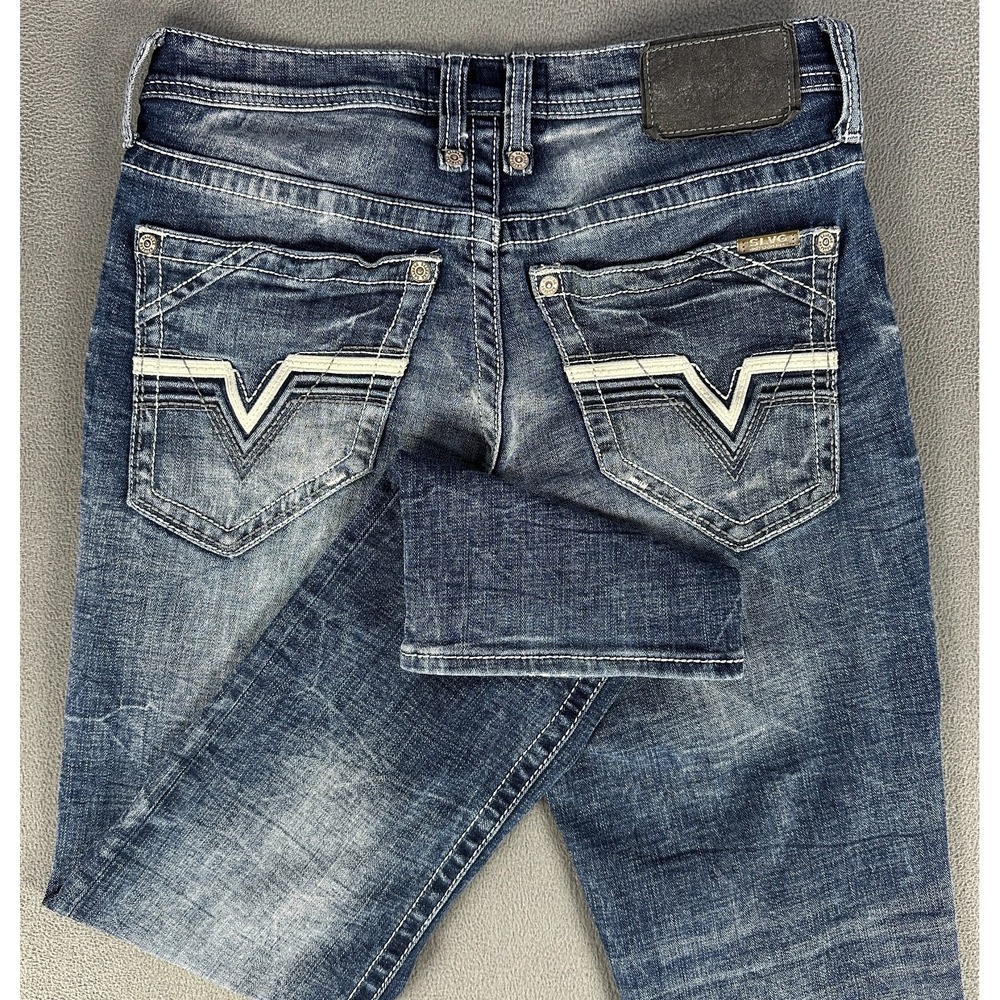 Salvage Buckle Jeans Mens 30x30 Blue Mayhem Straight Embroidered Stitch Y2K Mall